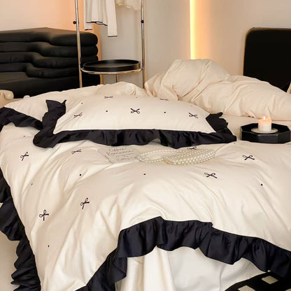 Maison Bow · 100s Cotton Flannel Bedding Set