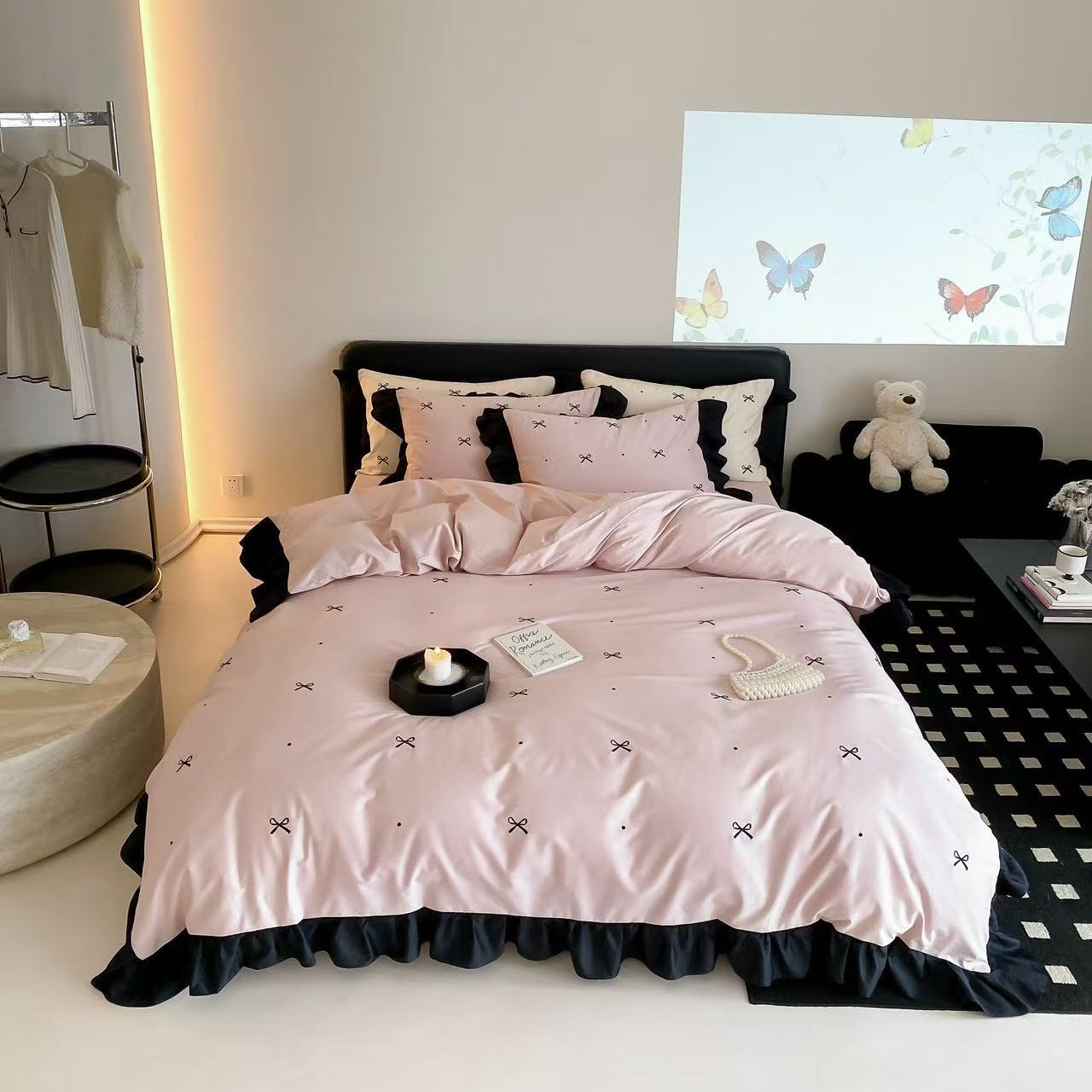 Maison Bow · 100s Cotton Flannel Bedding Set