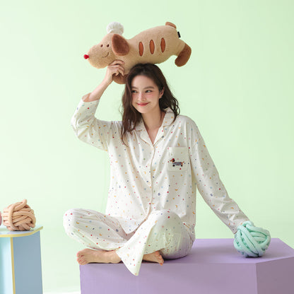 Minty Dream · Women's Cotton Long Sleeve Pajama Set