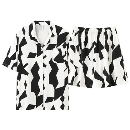 Mono Garden · Couple Cotton Pajama Set - Short Sleeve & Shorts / Nightdress