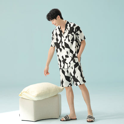 Mono Garden · Couple Cotton Pajama Set - Short Sleeve & Shorts / Nightdress