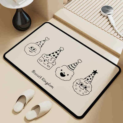 Monochrome Lines - Soft Diatomaceous Earth Bath Mat 40x60cm/50x80cm