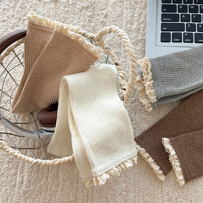 Mori Rib · Chic French Vintage Lace Crew Socks 5 Pairs