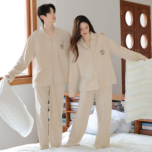 Morning Breeze · Couple Cotton Long Sleeve Pajama Set