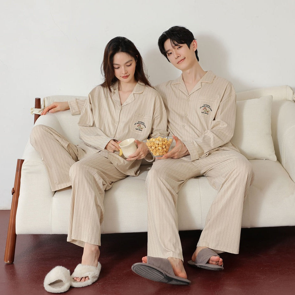 Morning Breeze · Couple Cotton Long Sleeve Pajama Set