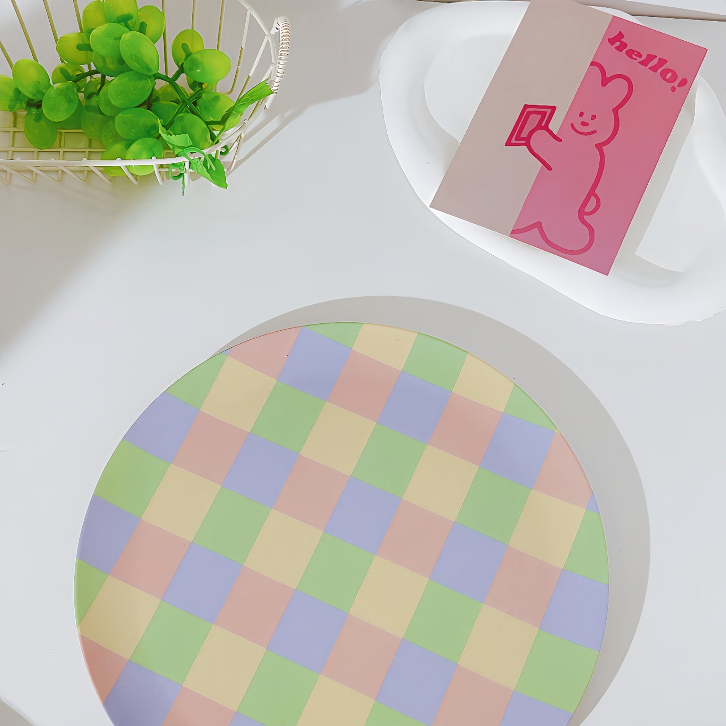 Nordic Style Bamboo Fiber Dinner Plate - 10 Inch
