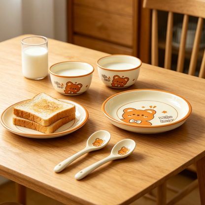 Orange Bear · Ceramic Dinnerware Set