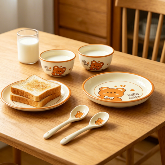 Orange Bear · Ceramic Dinnerware Set