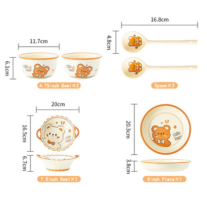 Orange Bear · Ceramic Dinnerware Set