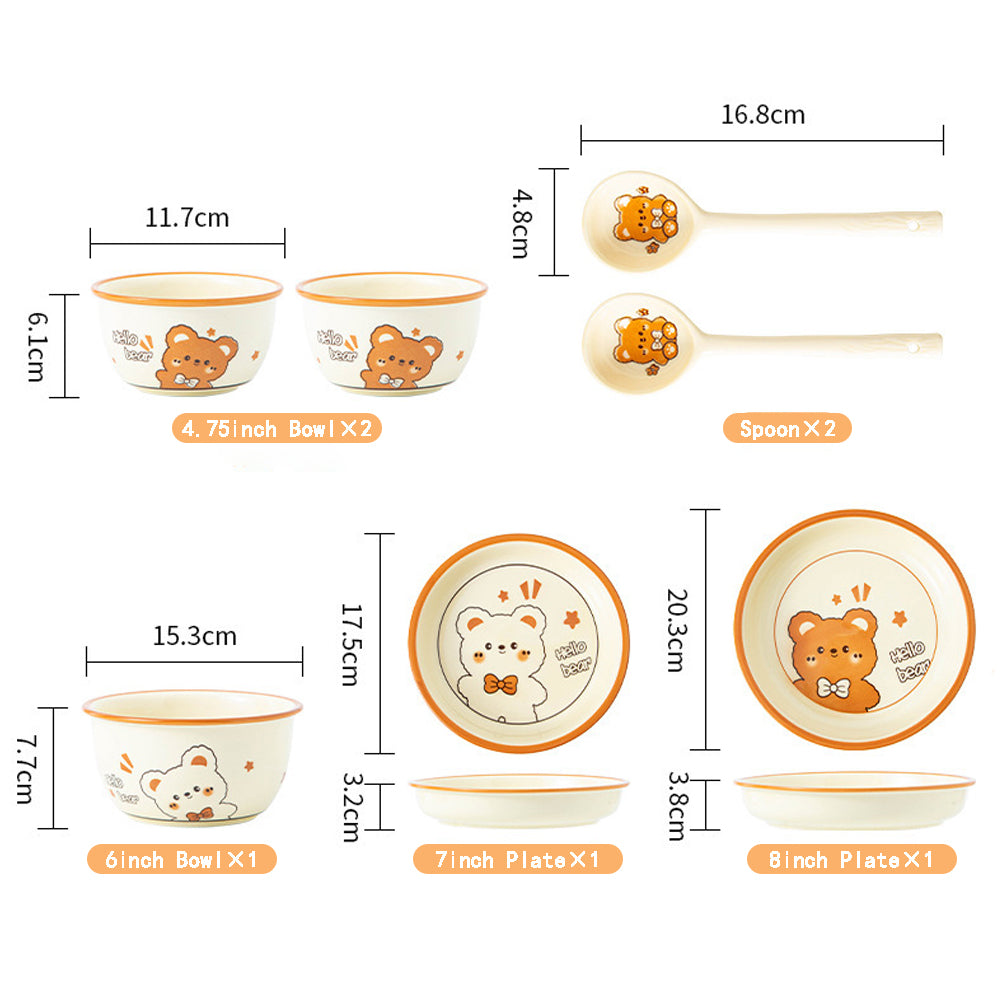 Orange Bear · Ceramic Dinnerware Set