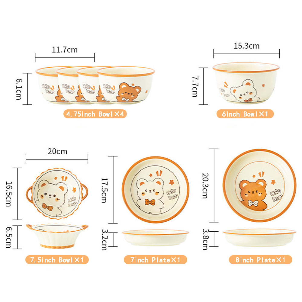 Orange Bear · Ceramic Dinnerware Set