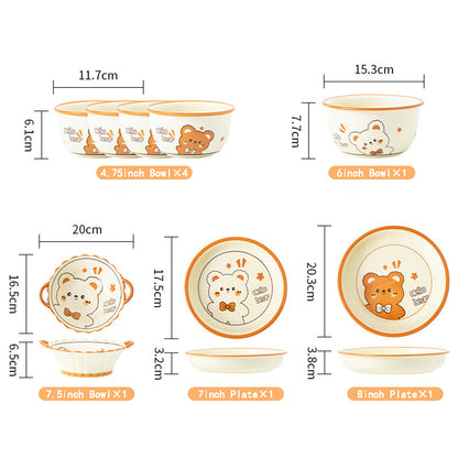 Orange Bear · Ceramic Dinnerware Set