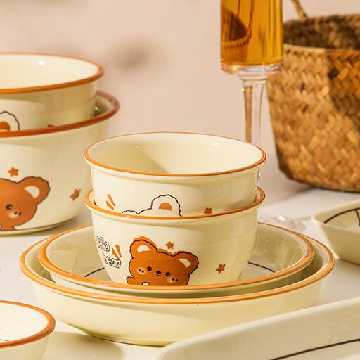 Orange Bear · Ceramic Dinnerware Set
