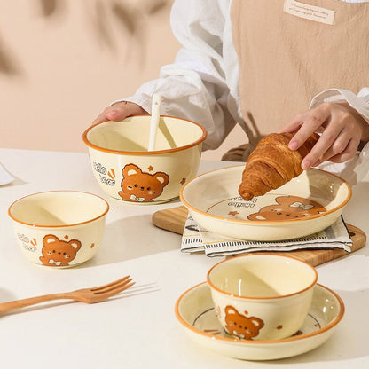 Orange Bear · Ceramic Dinnerware Set