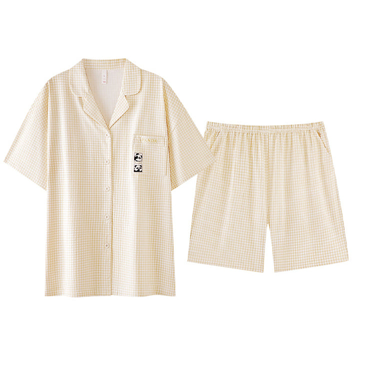 Panda Breeze · Couple Cotton Short Sleeve Pajama Set