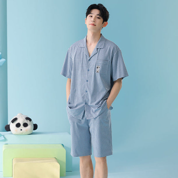 Panda Breeze · Couple Cotton Short Sleeve Pajama Set