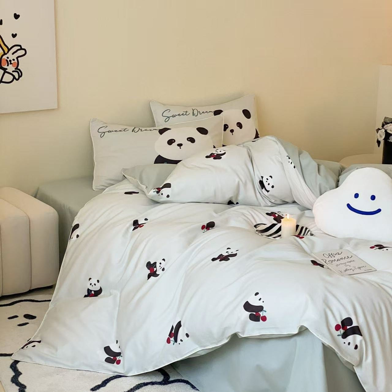 Panda Hugs · 100s Cotton Flannel Bedding Set