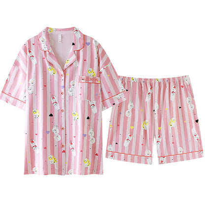 Pink Playtime · Women's Cotton Short Sleeve & Shorts Pajama Set