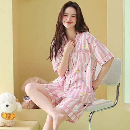 Pink Playtime · Women's Cotton Short Sleeve & Shorts Pajama Set