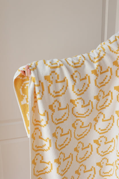 Pixel Yellow Duck · Cotton Bath Towel