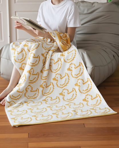 Pixel Yellow Duck · Cotton Bath Towel
