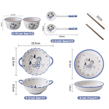 Playful Dog · Ceramic Dinnerware Set