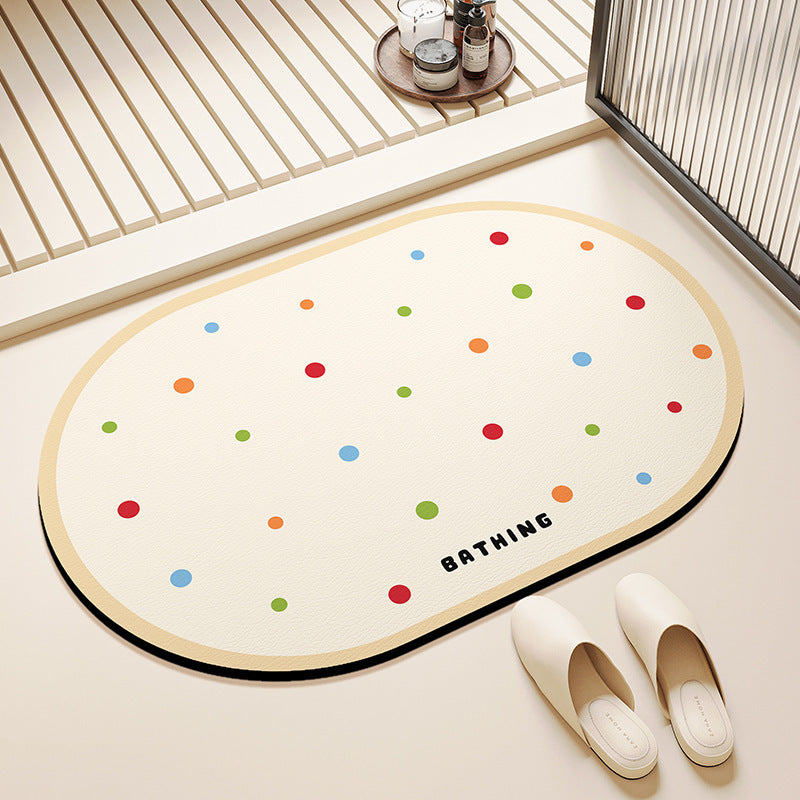 Polka Dot - Soft Diatomaceous Earth Bath Mat 40x60cm/50x80cm