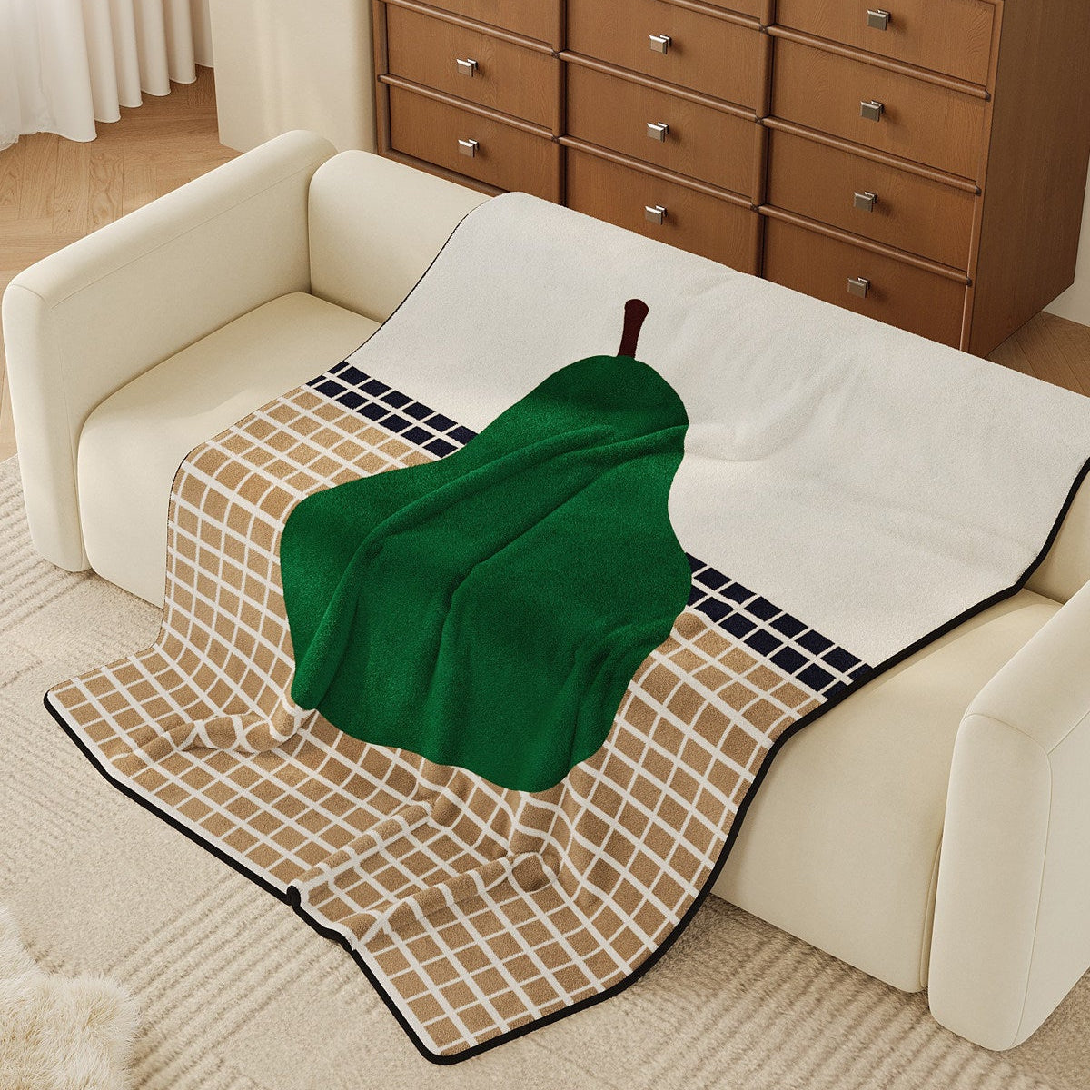 Pop Fruit Grid Flannel Throw Blanket