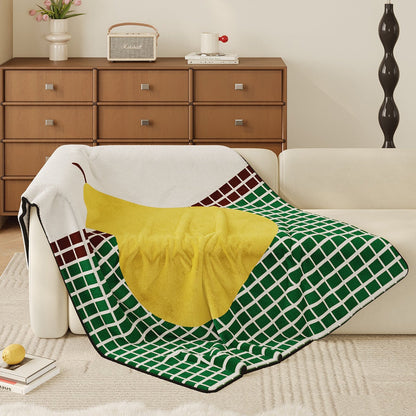 Pop Fruit Grid Flannel Throw Blanket