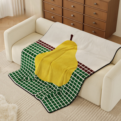 Pop Fruit Grid Flannel Throw Blanket
