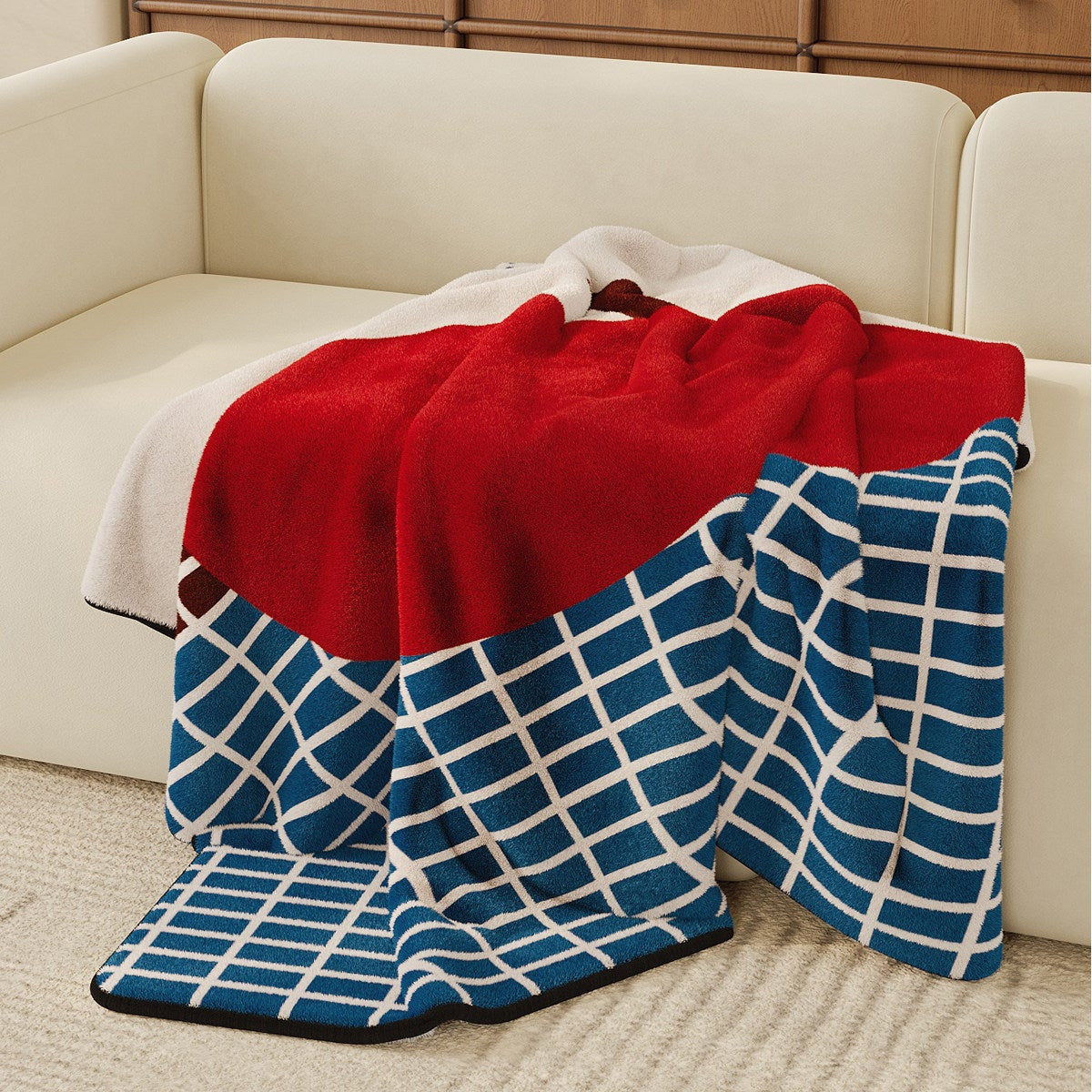 Pop Fruit Grid Flannel Throw Blanket