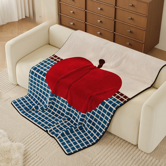 Pop Fruit Grid Flannel Throw Blanket
