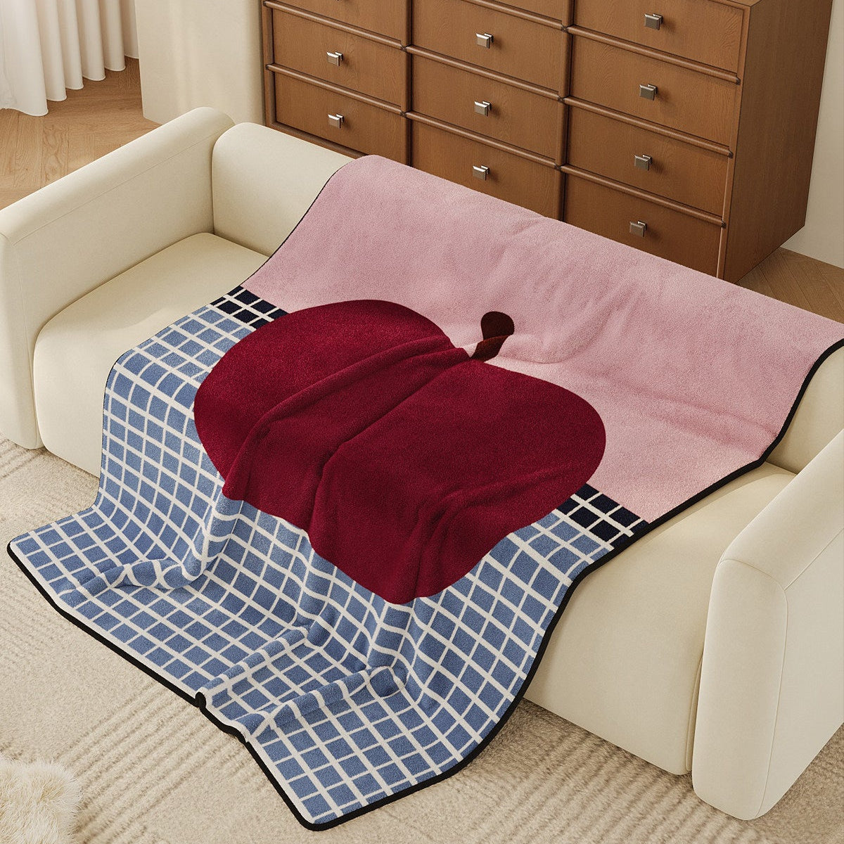 Pop Fruit Grid Flannel Throw Blanket