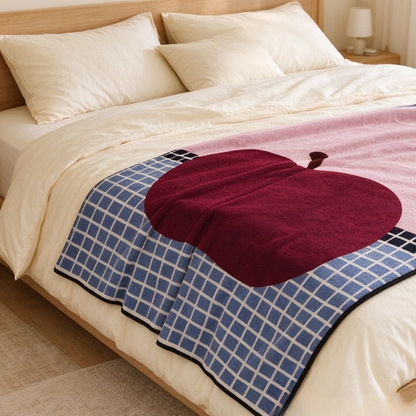 Pop Fruit Grid Flannel Throw Blanket