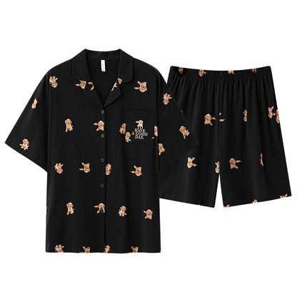 Puppy Nights · Couple Cotton Short Sleeve Pajama Set
