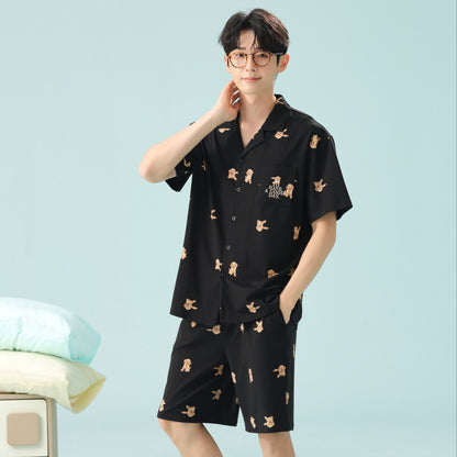 Puppy Nights · Couple Cotton Short Sleeve Pajama Set