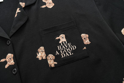 Puppy Nights · Couple Cotton Short Sleeve Pajama Set