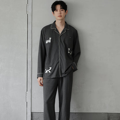 Puppy Pause · Couple Cotton Long Sleeve Pajama Set