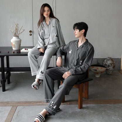 Puppy Pause · Couple Cotton Long Sleeve Pajama Set