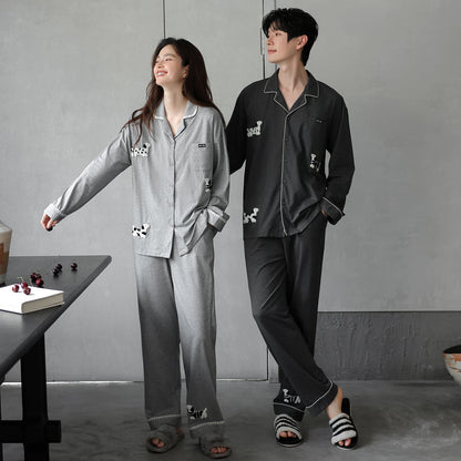 Puppy Pause · Couple Cotton Long Sleeve Pajama Set