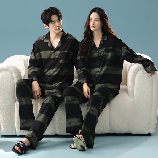 Quiet Night · Couple Cotton Long Sleeve Pajama Set
