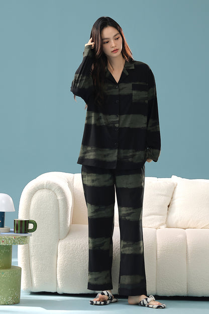 Quiet Night · Couple Cotton Long Sleeve Pajama Set
