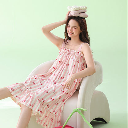 Rosy Cherry · Women's Modal Cotton Nightdress