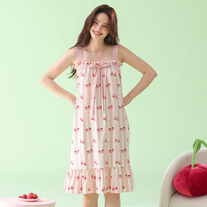 Rosy Cherry · Women's Modal Cotton Nightdress
