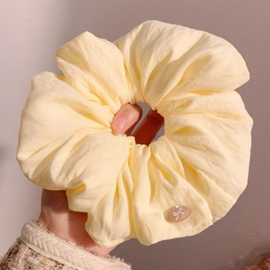 Sunny Butter Yellow & Pastel Hair Scrunchies Collection