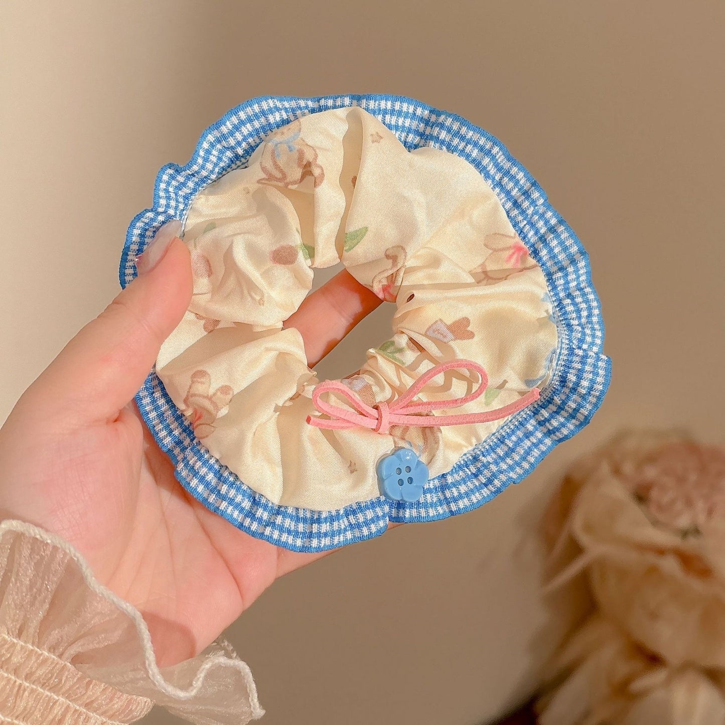 Cozy Blue Aesthetic Hair Scrunchies