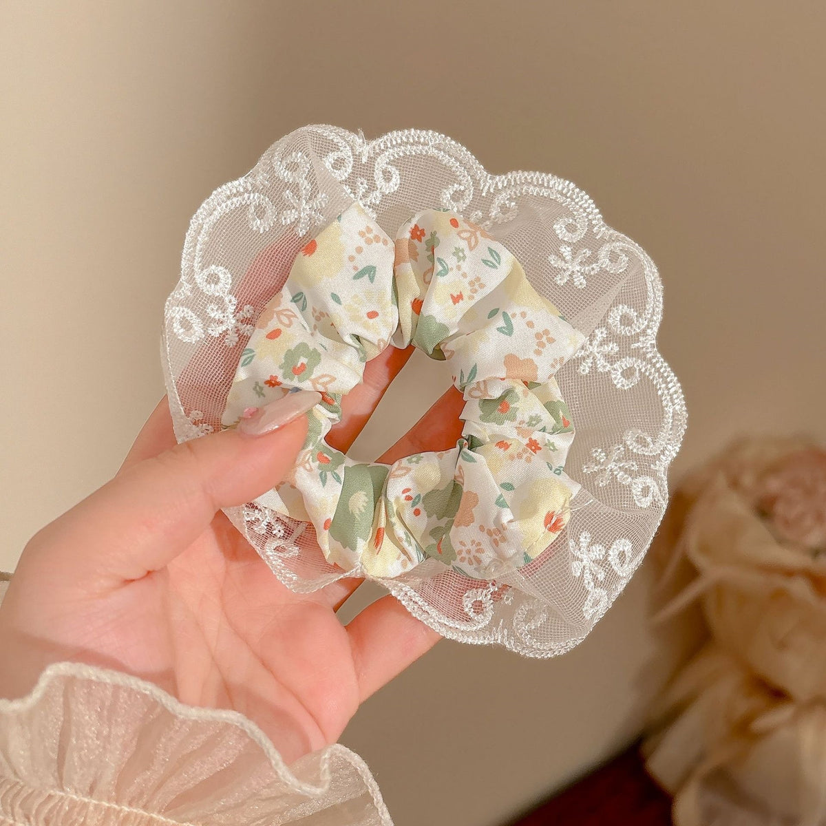 Sunny Butter Yellow & Pastel Hair Scrunchies Collection