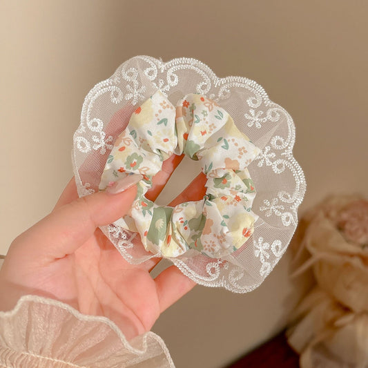Sunny Butter Yellow & Pastel Hair Scrunchies Collection