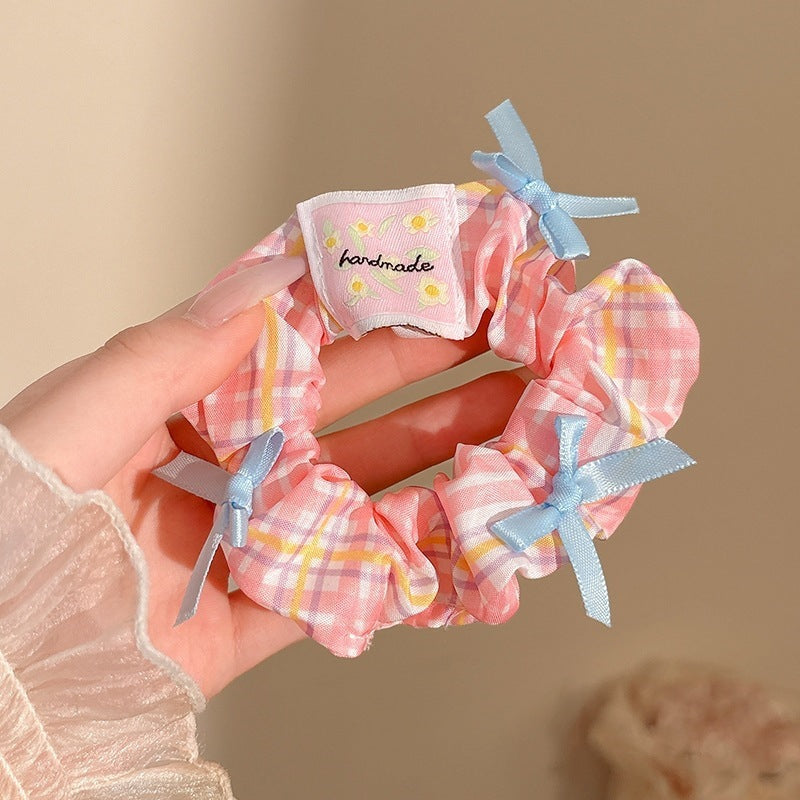 Sweet Pink Bow & Floral Hair Scrunchies Collection
