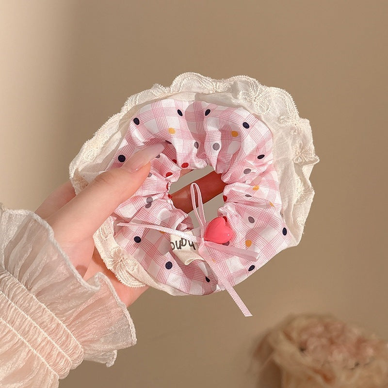 Sweet Pink Bow & Floral Hair Scrunchies Collection
